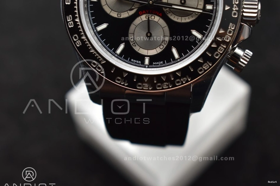 1:1 QF Daytona Edition Oysterflex 126519 Dial (Weighted) V6 Silver SH4131 Strap on Black Best 0128